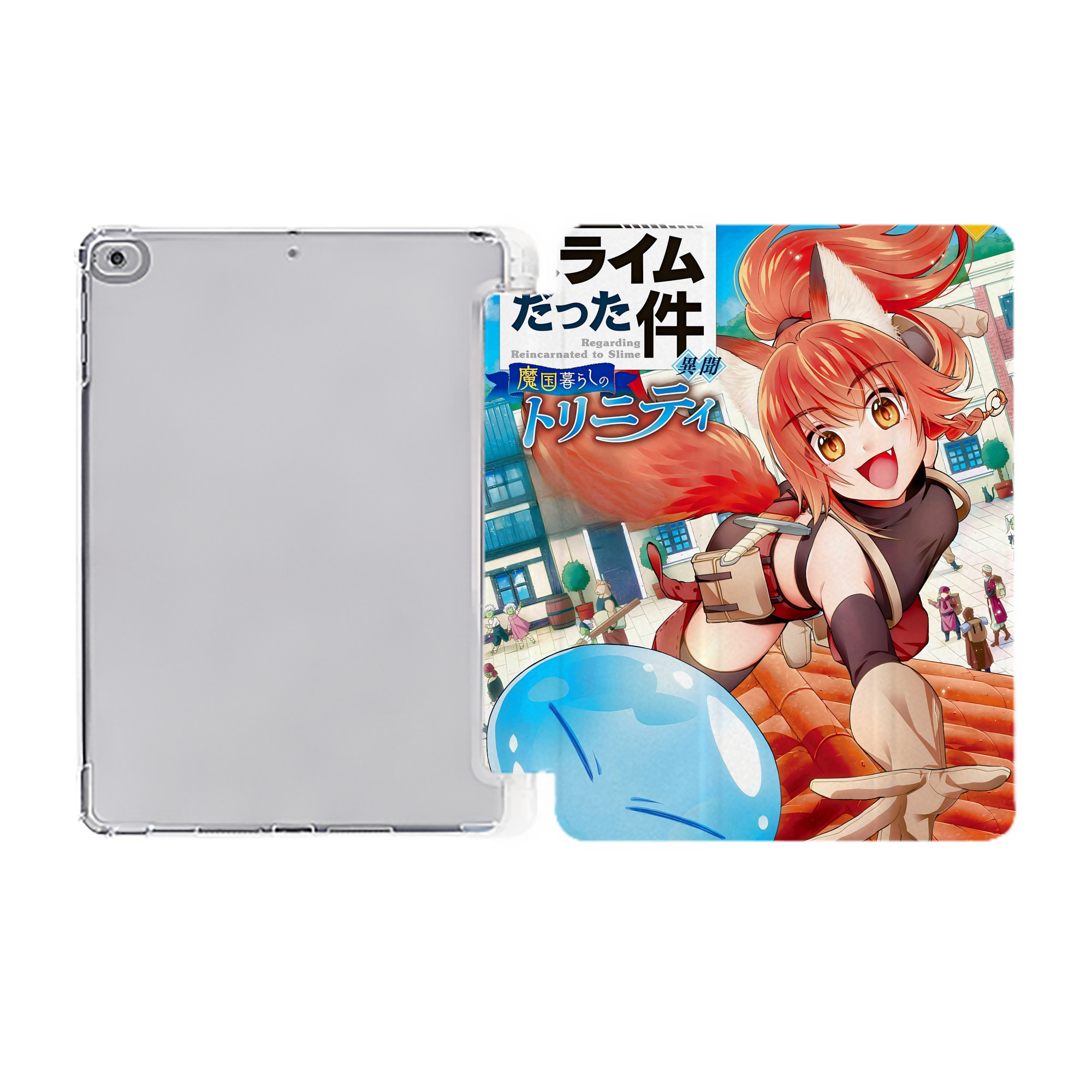 （画像用） 転スラ Regarding Reincarnated to Slime IPad ケース ペン収納付き 三つ折りスタンド PUレザー×シリコン 対応機種9.5/10.5/10.9インチ